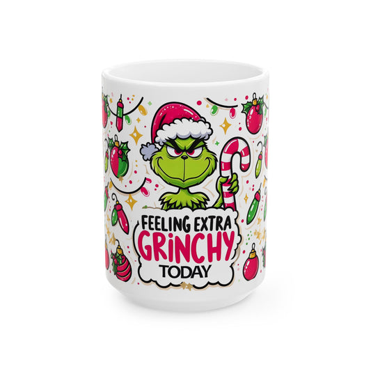 Princess Grace Grinchy Holiday Ceramic Mug  Perfect for Christmas Cheer