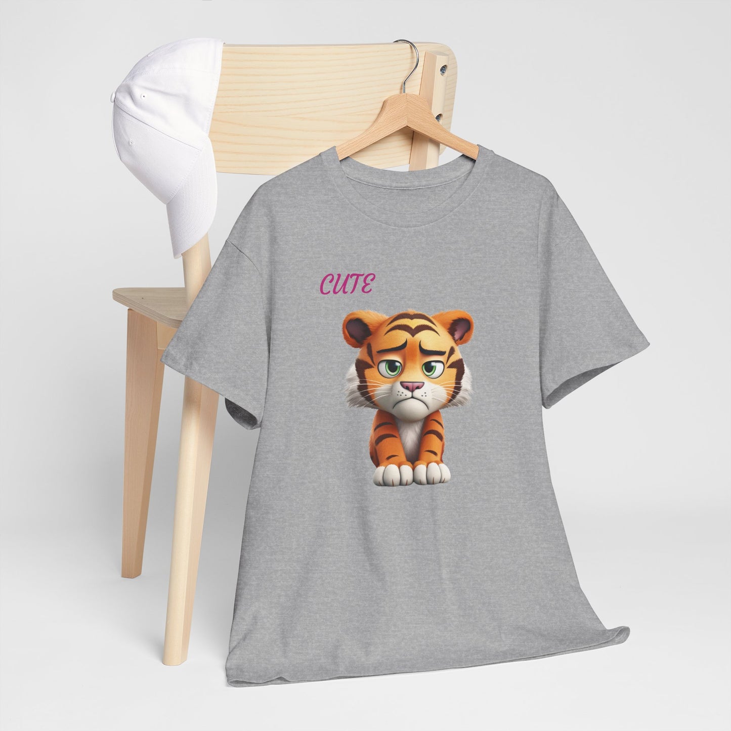 Princess Grace  Cute Cartoon Tiger Unisex Heavy Cotton Tee