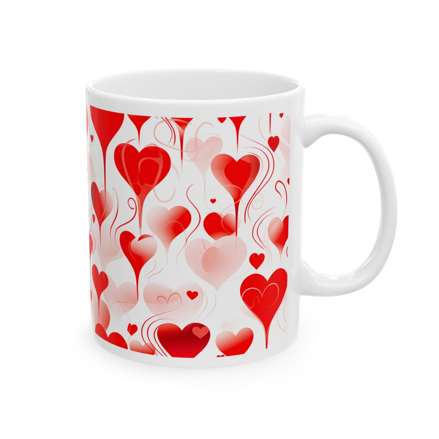 Princess Grace  Romantic Hearts Ceramic Mug  Perfect for Valentine’s Day and Love Celebrations