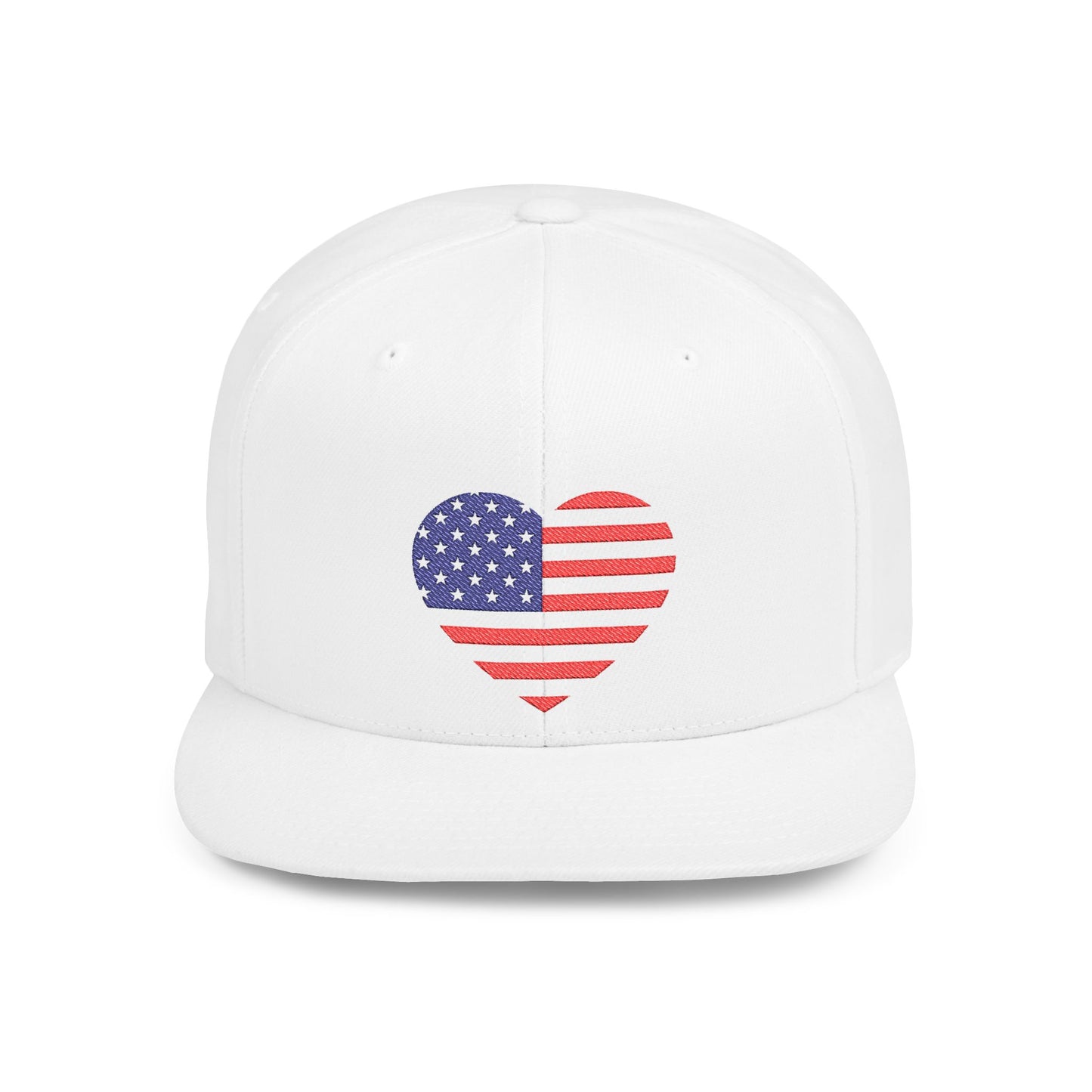 Princess Grace Patriotic Heart Flat Bill Snapback Cap