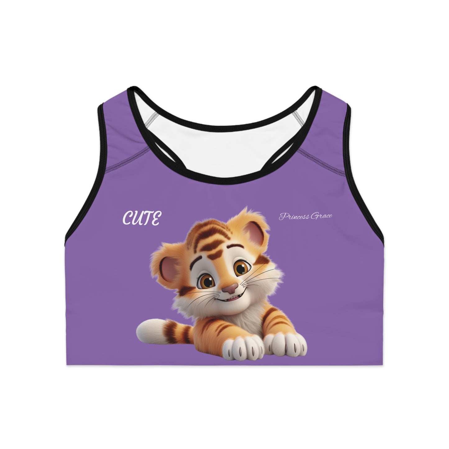 Princess Grace  Cute Tiger Sports Bra   Fun Activewear