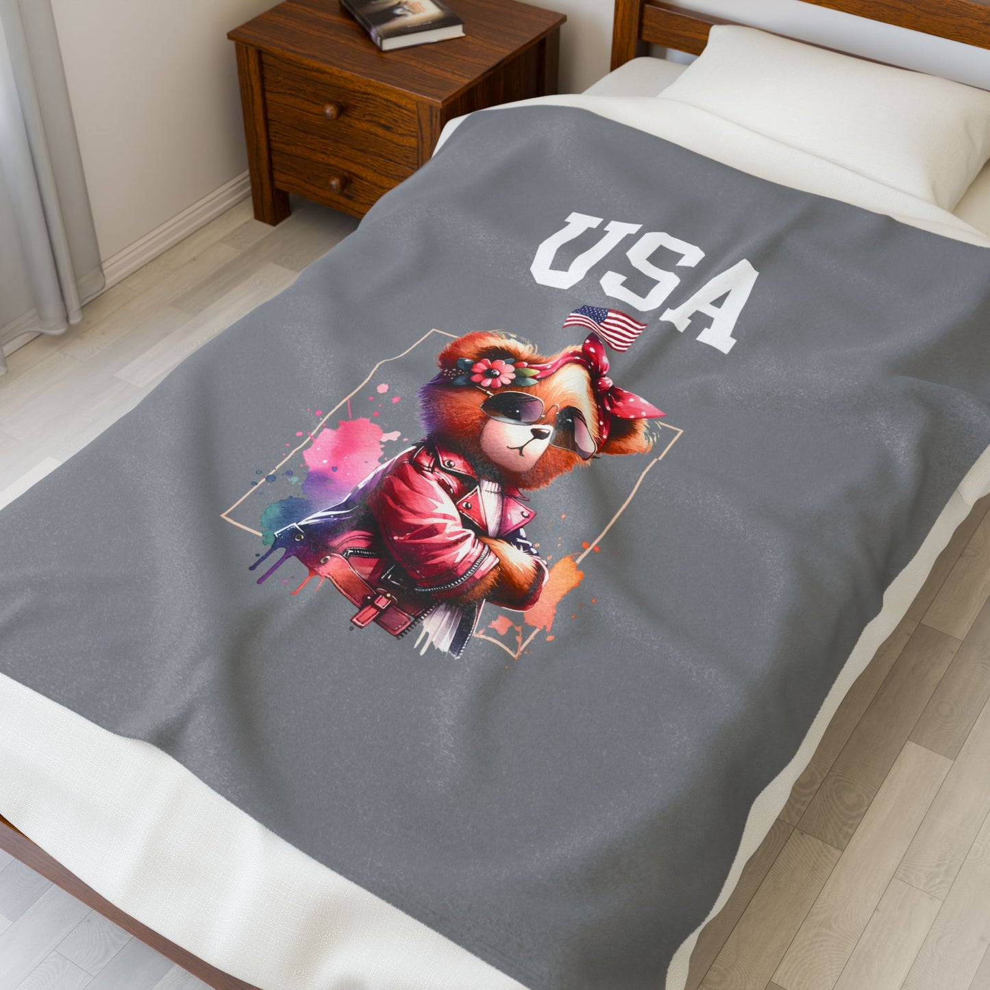 Princess Grace  TEAM USA  Velveteen Plush Blanket