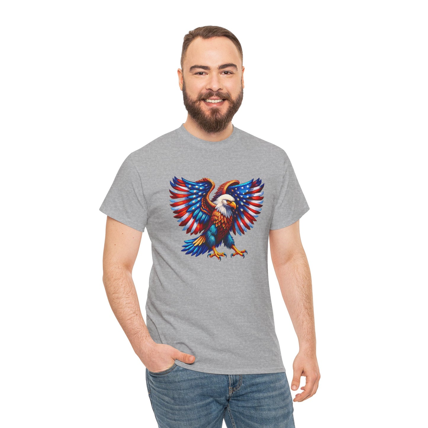 Princess Grace  Patriotic Eagle Graphic Tee  Unisex Heavy Cotton T-Shirt