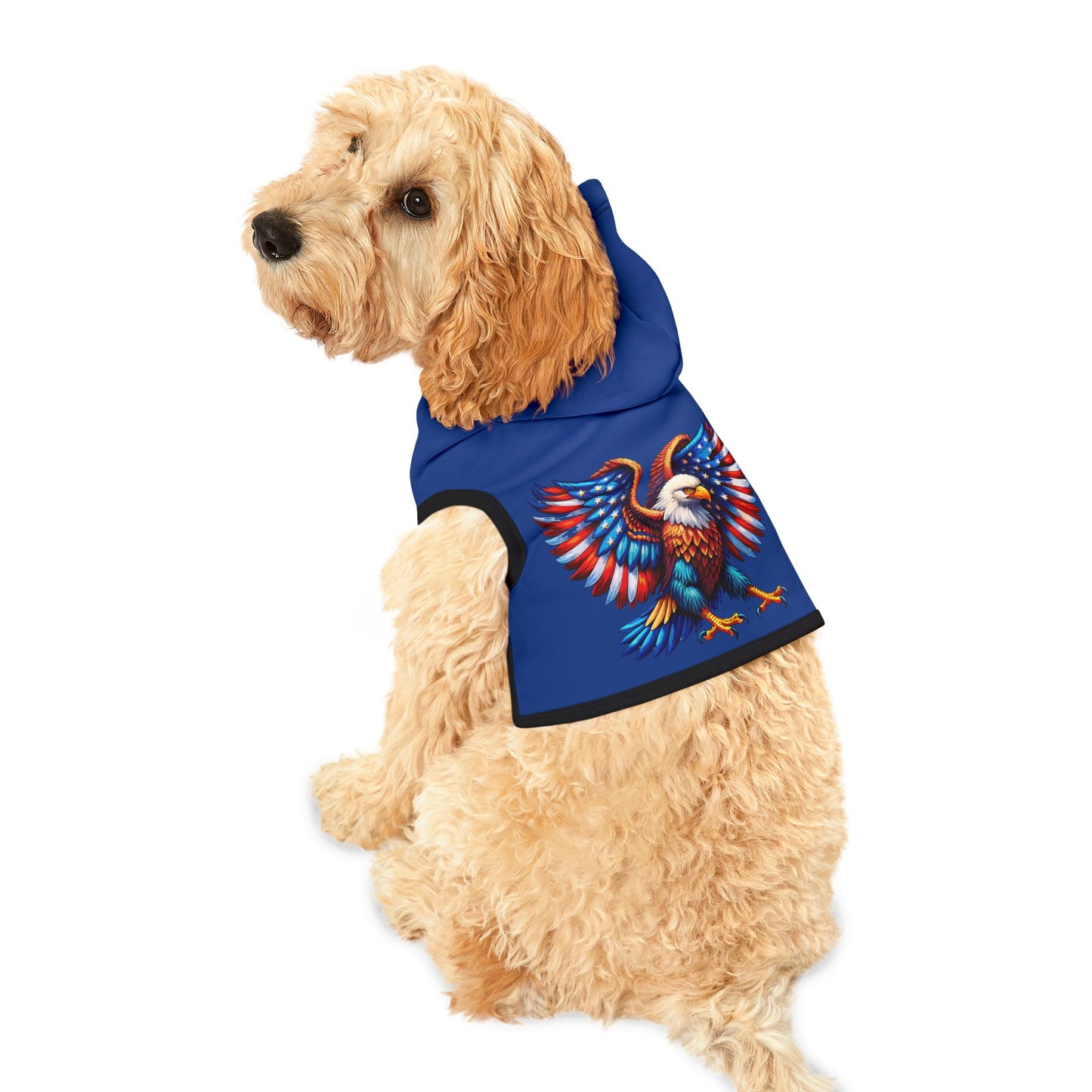 Princess Grace  Patriotic Eagle Pet Hoodie USA Flag Design for Dogs