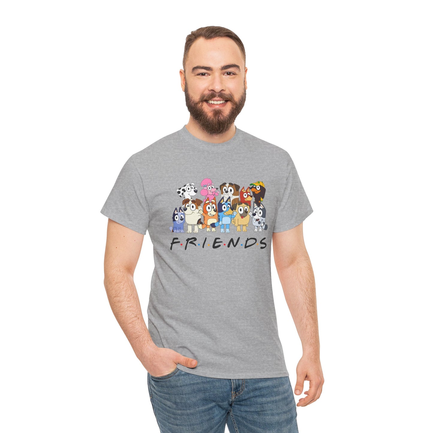 Princess Grace Bluey Friends Cartoon Unisex Heavy Cotton Tee  Fun & Playful Design