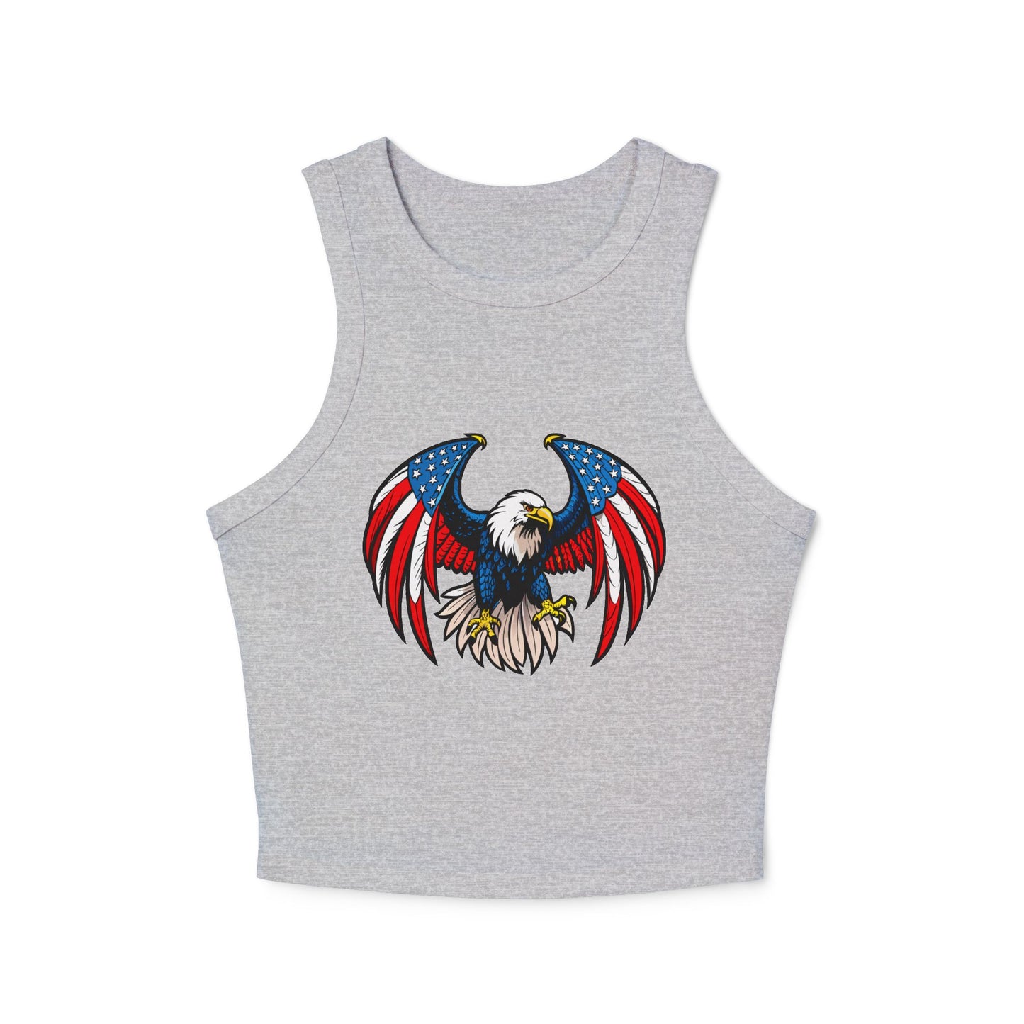 Princess Grace Patriotic Eagle Racer Tank Top USA Flag Design for Women