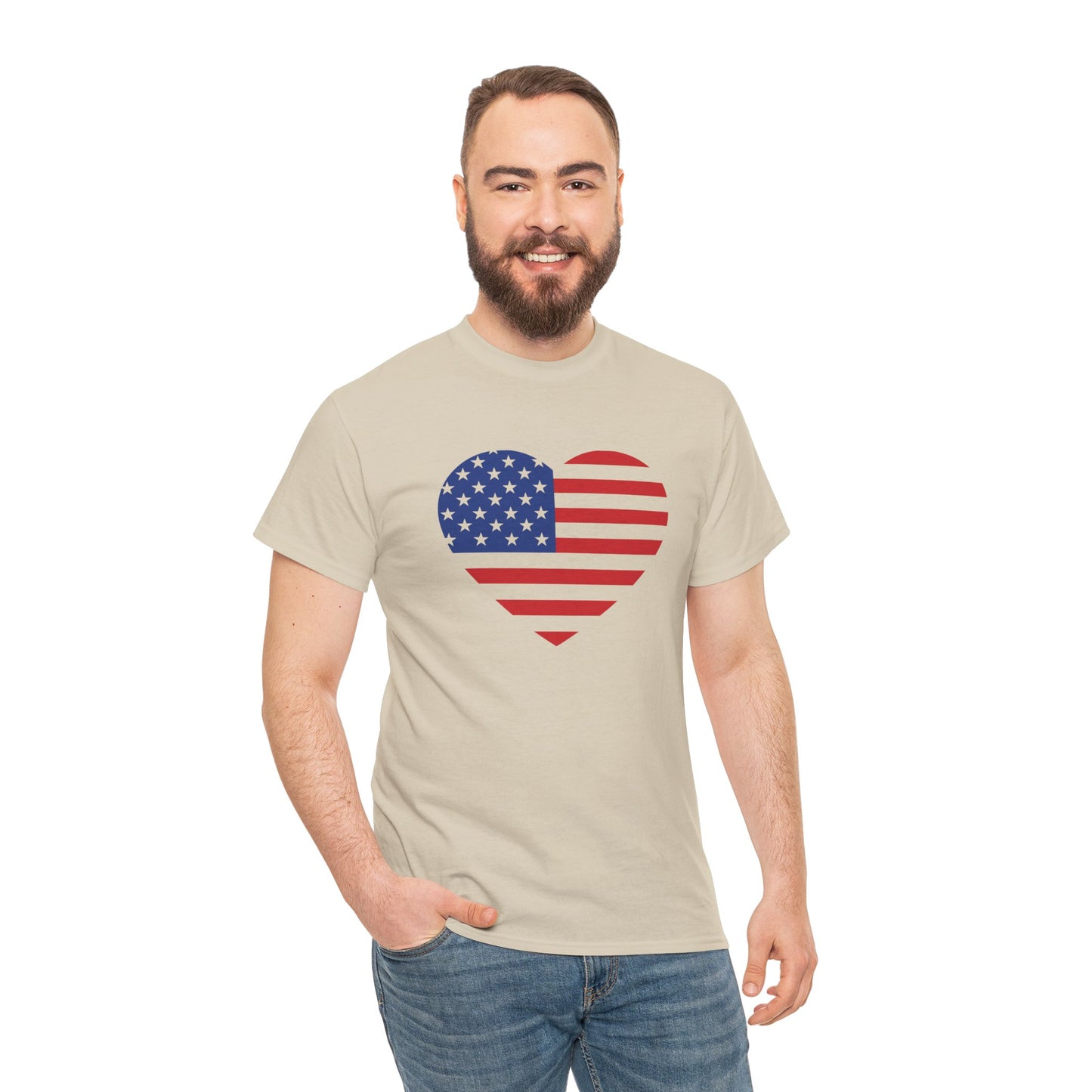 Princess Grace  Patriotic Heart Unisex Heavy Cotton Tee  Celebrate Freedom in Style