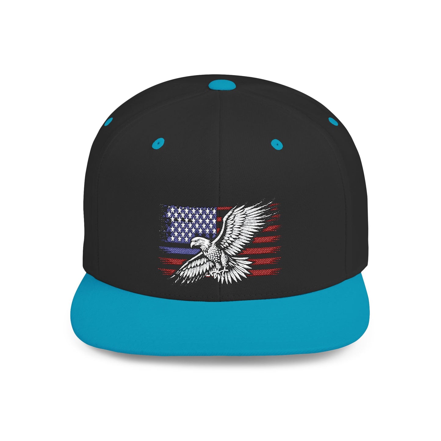 Princess Grace  Eagle Embroidered Flat Bill Snapback Hat Patriotic Style for Outdoor Enthusiasts