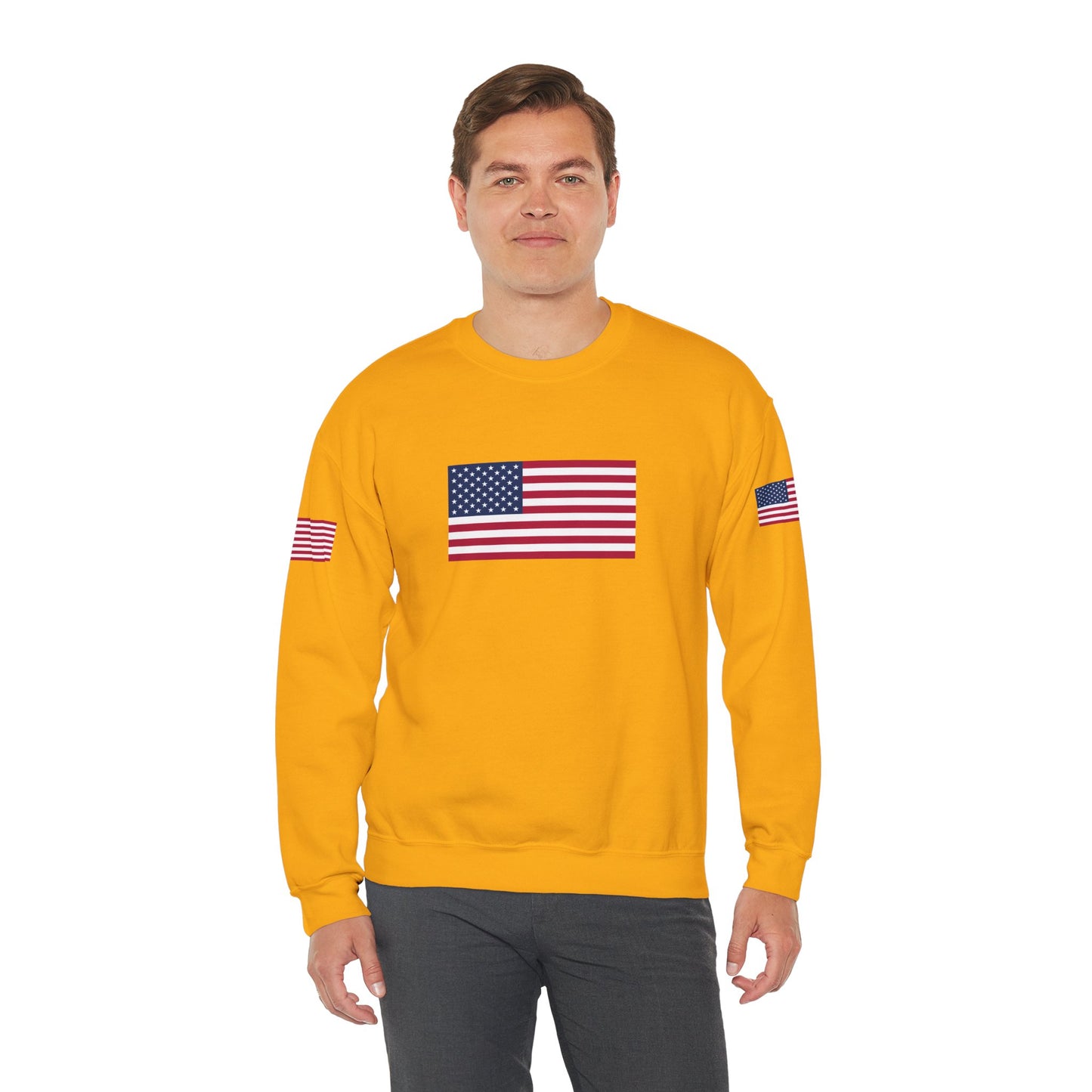 Princess Grace  Patriotic Unisex Crewneck Sweatshirt with American Flags