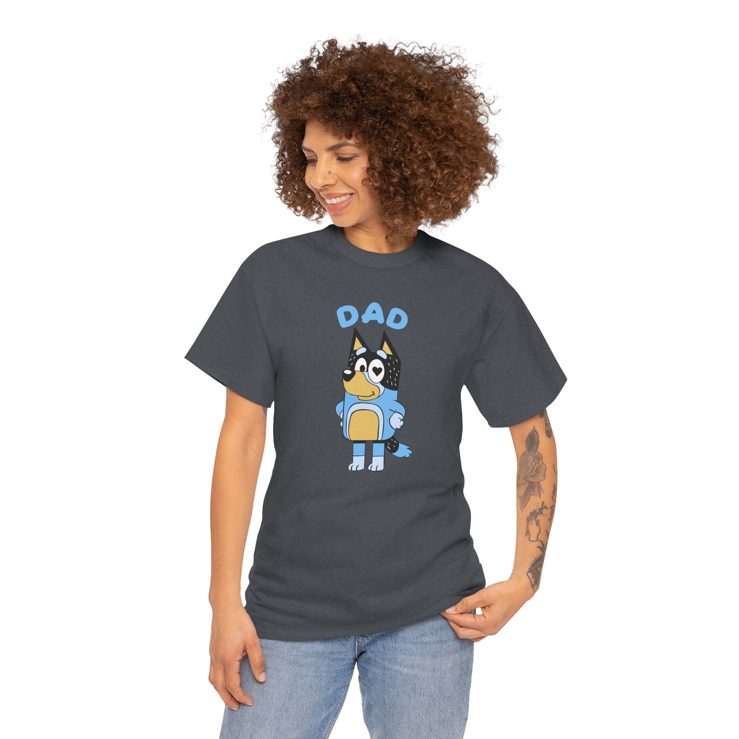 Princess Grace  Bluey Dad Cartoon Graphic Unisex Heavy Cotton Tee