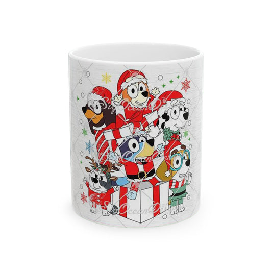 Princess Grace Festive Dog Themed Ceramic Mug  Perfect Holiday Gift