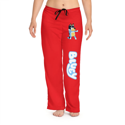 Princess Grace  Cozy Bluey Pajama Pants  Fun Red Lounge Trousers for Relaxation