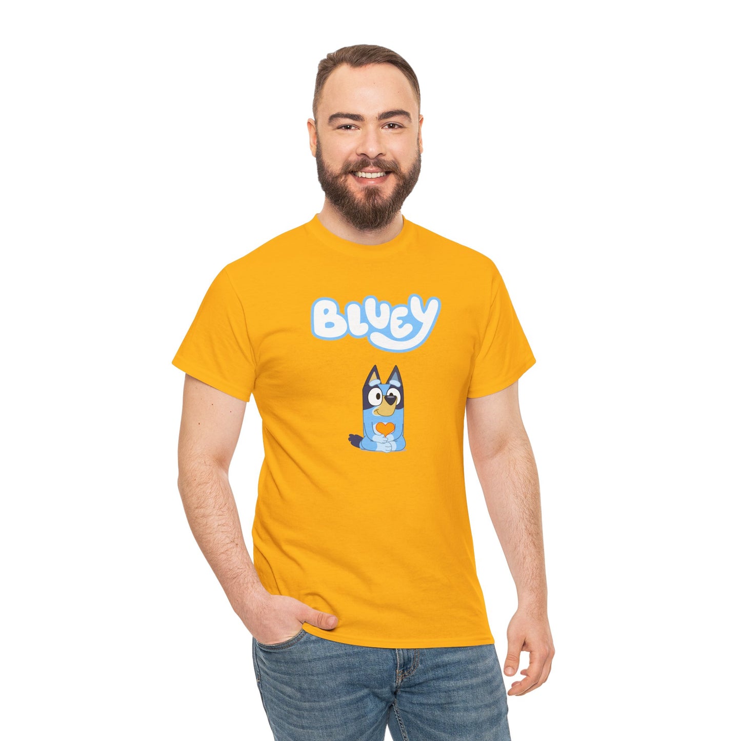 Princess Grace  Bluey Unisex Heavy Cotton Tee  Comfortable Cartoon T-Shirt for Kids and Adults
