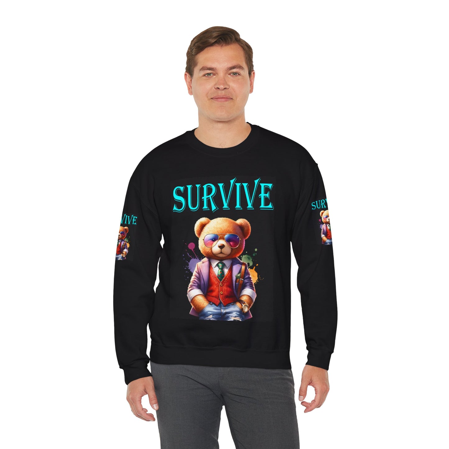 Princess Grace Survive Bear Unisex Crewneck Sweatshirt