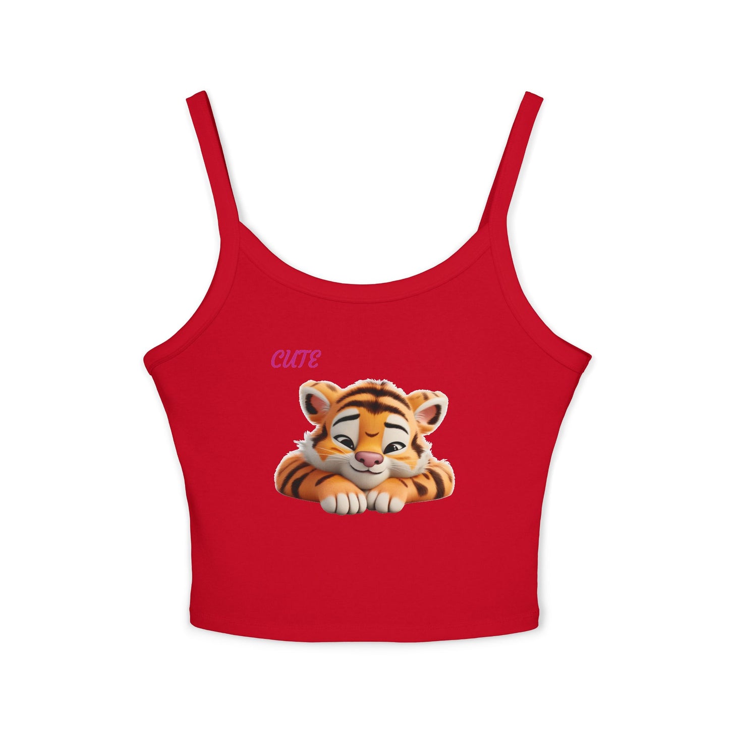 Princess Grace  Cute Tiger Print Women's Spaghetti Strap Tank Top  Summer Style