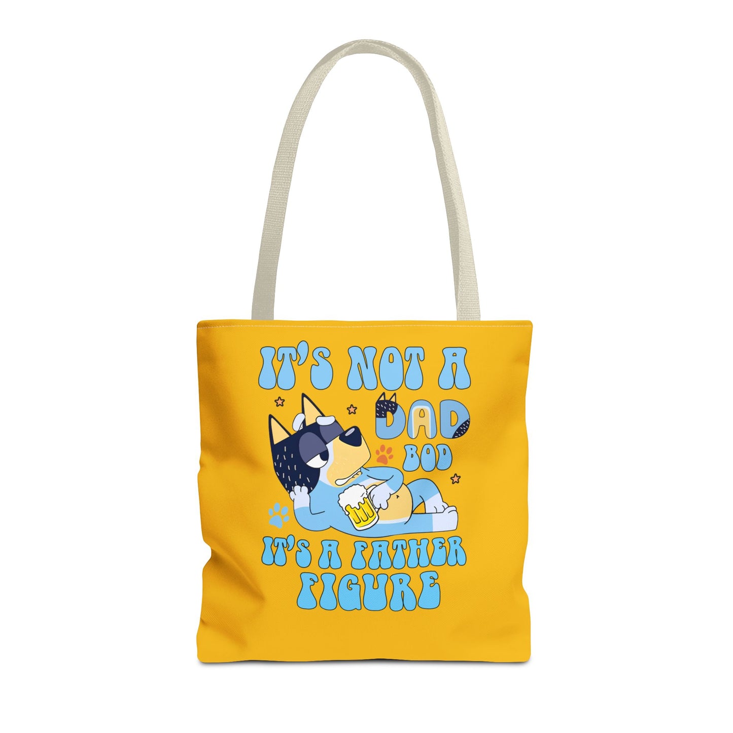 Princess Grace Fun Father's Day Tote Bag  "It's Not a Dad Bod, It's a Father Figure"