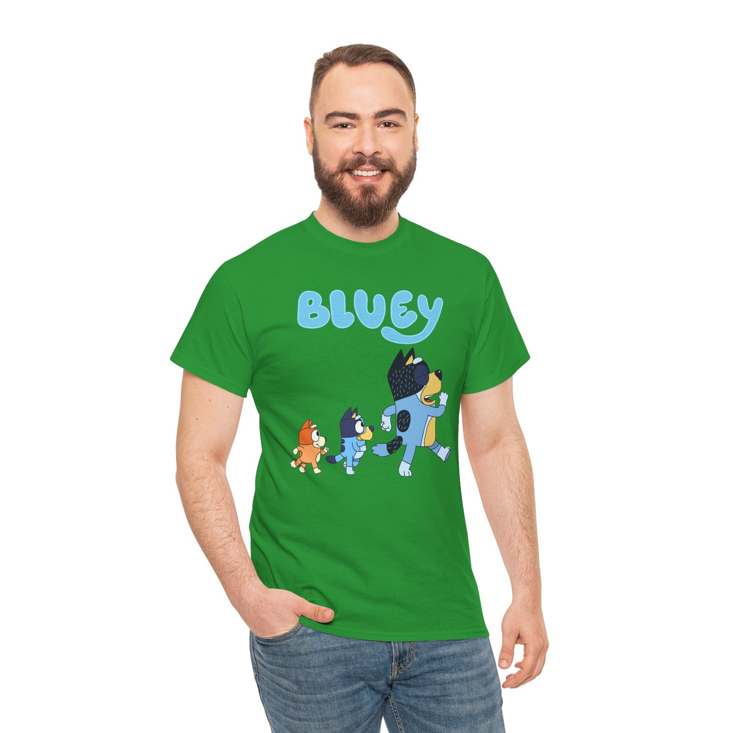 Princess Grace  Bluey Unisex Heavy Cotton Tee  Cute Cartoon T-Shirt for Kids and Adults