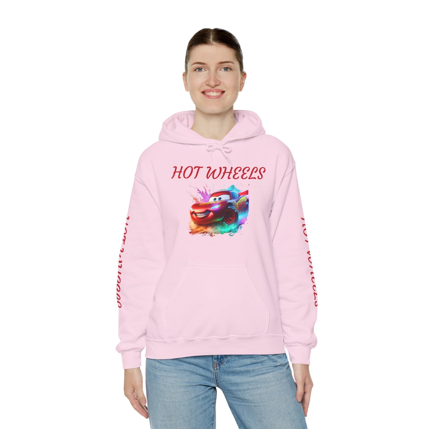 Princess Grace  Hot Wheels Unisex Heavy Blend Hooded Sweatshirt Fun and Colorful Racing Design