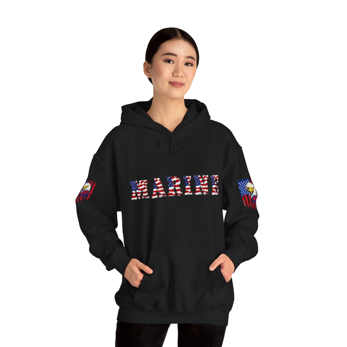 Princess Grace  American Pride Marine Eagle Hooded Sweatshirt