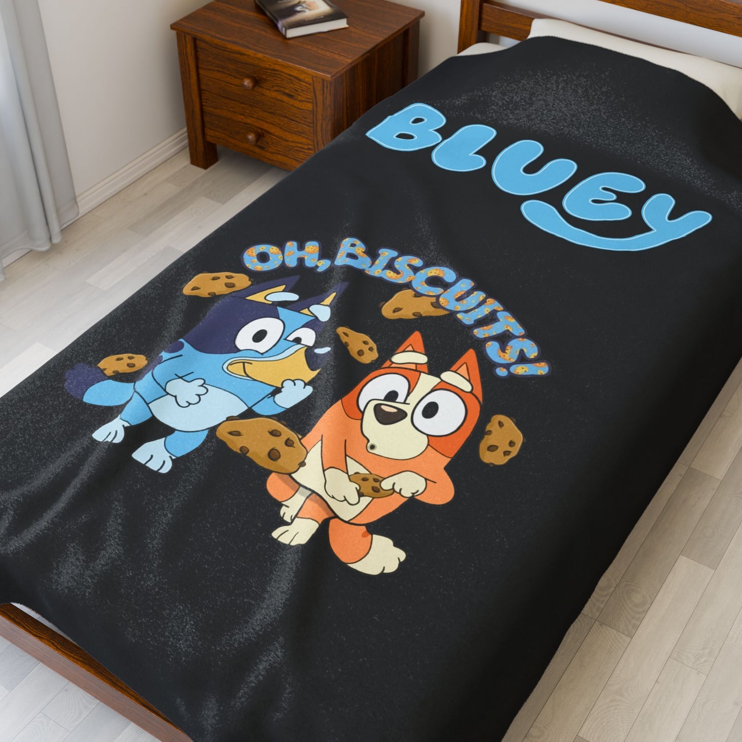 Princess Grace  Cozy Bluey Velveteen Plush Blanket  Perfect for Kids and Family Gatherings