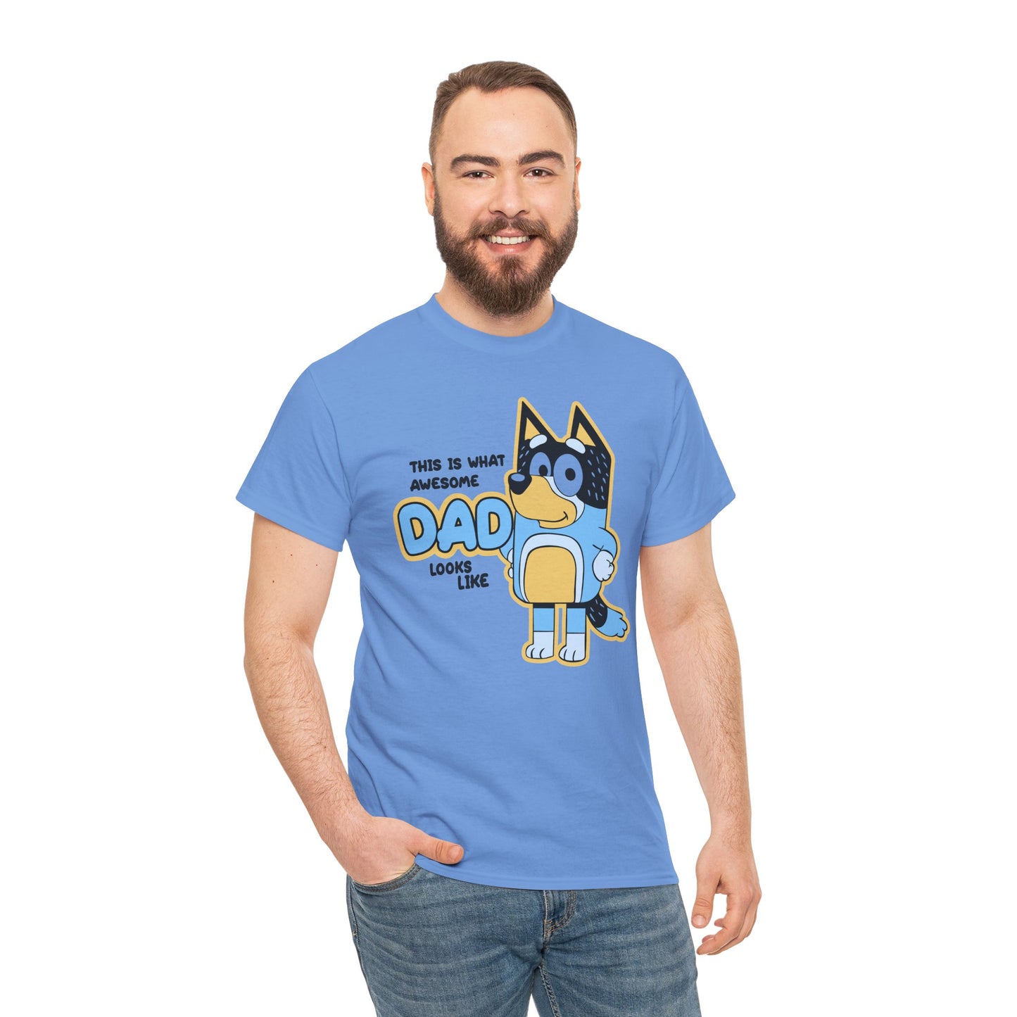 Princess Grace  Bluey  Awesome Dad Unisex Heavy Cotton Tee  Funny Gift for Father's Day