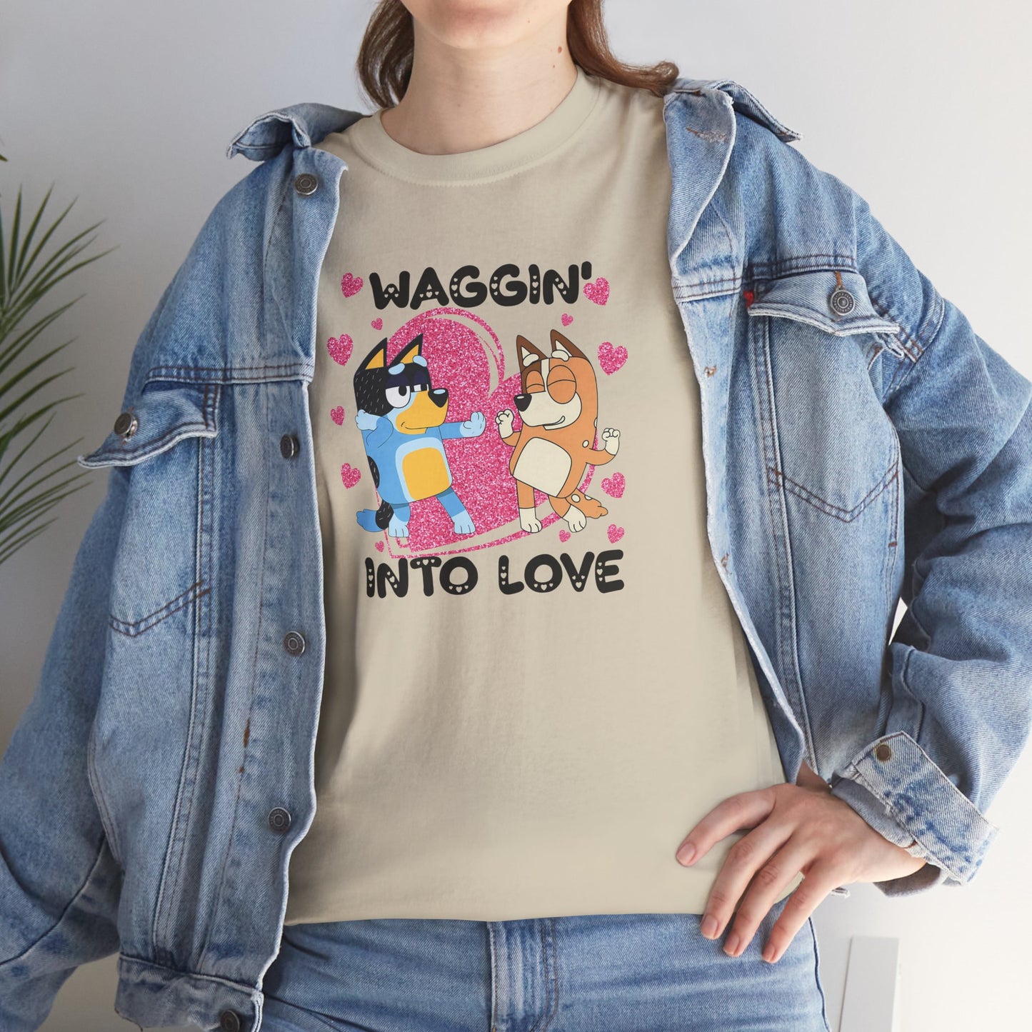 Princess Grace  Bluey  Waggin' Into Love Unisex Heavy Cotton Tee  Cute Pet Themed Shirt for Animal Lovers