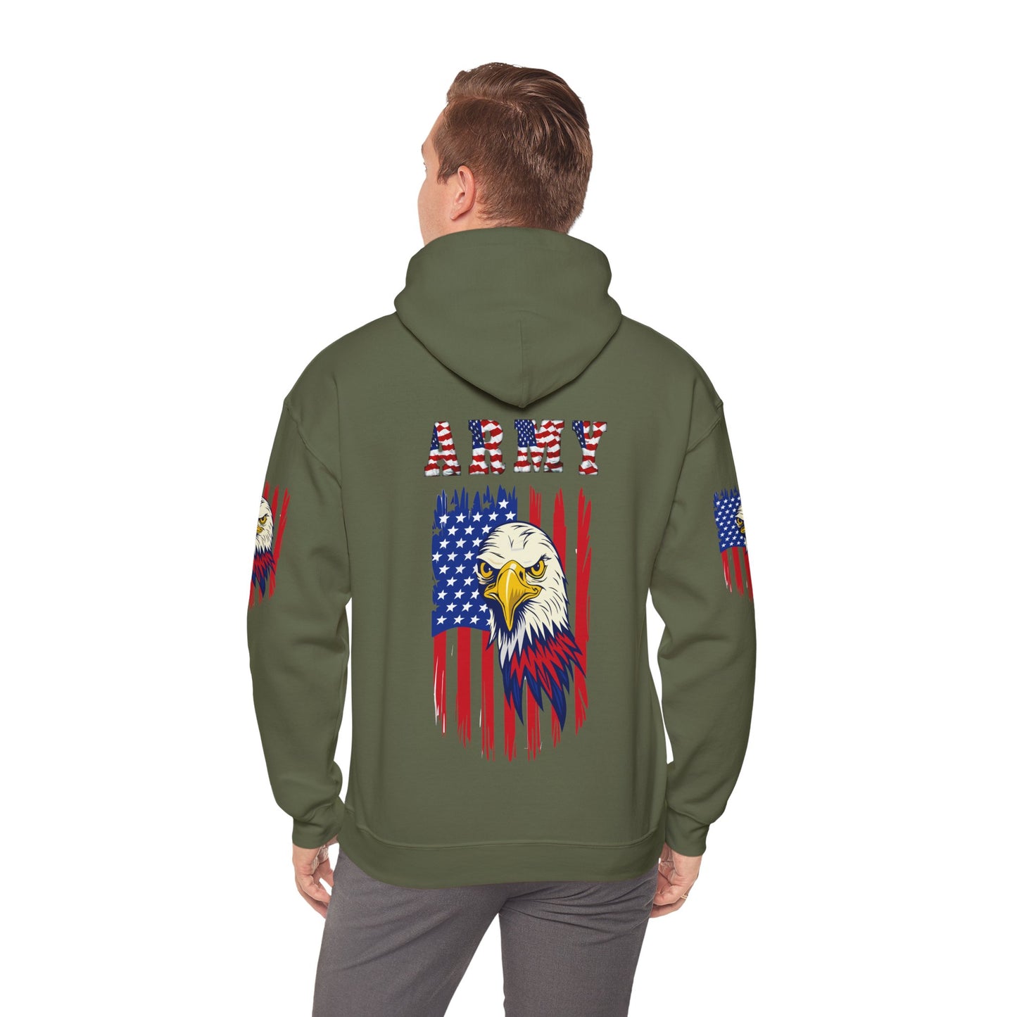 Princess Grace  Patriotic Army Eagle Hoodie  Unisex Heavy Blend Sweatshirt