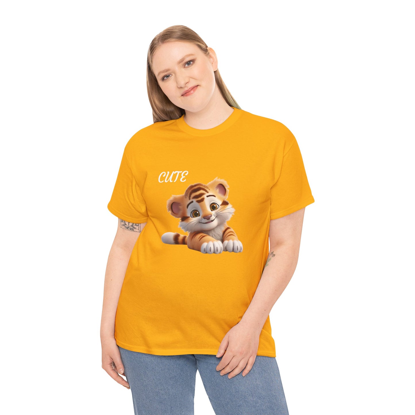 Princess Grace  Cute Tiger Graphic Unisex Heavy Cotton Tee  Perfect for Animal Lovers