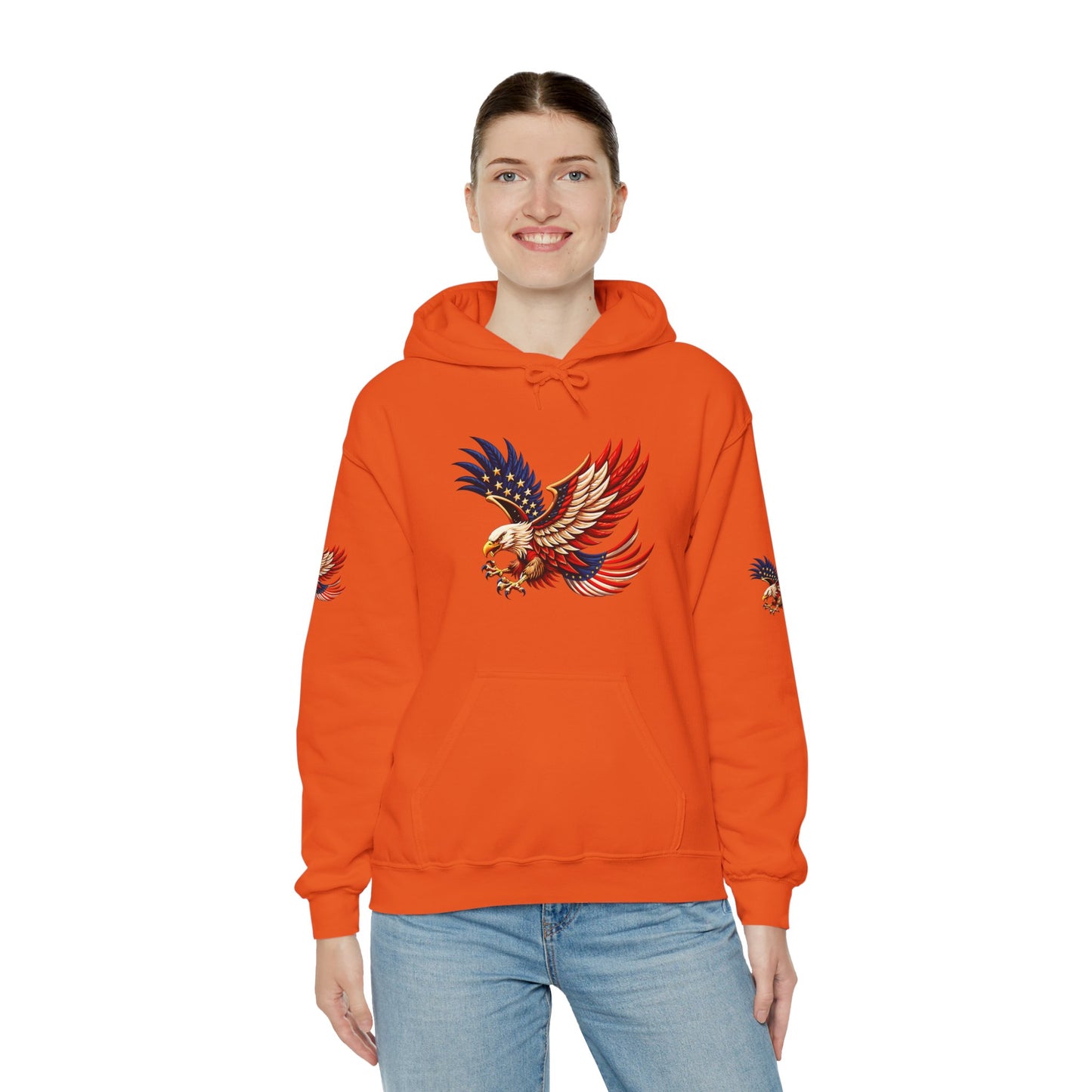 Princess grace  Patriotic Eagle Hooded Sweatshirt   Unisex Heavy Blend