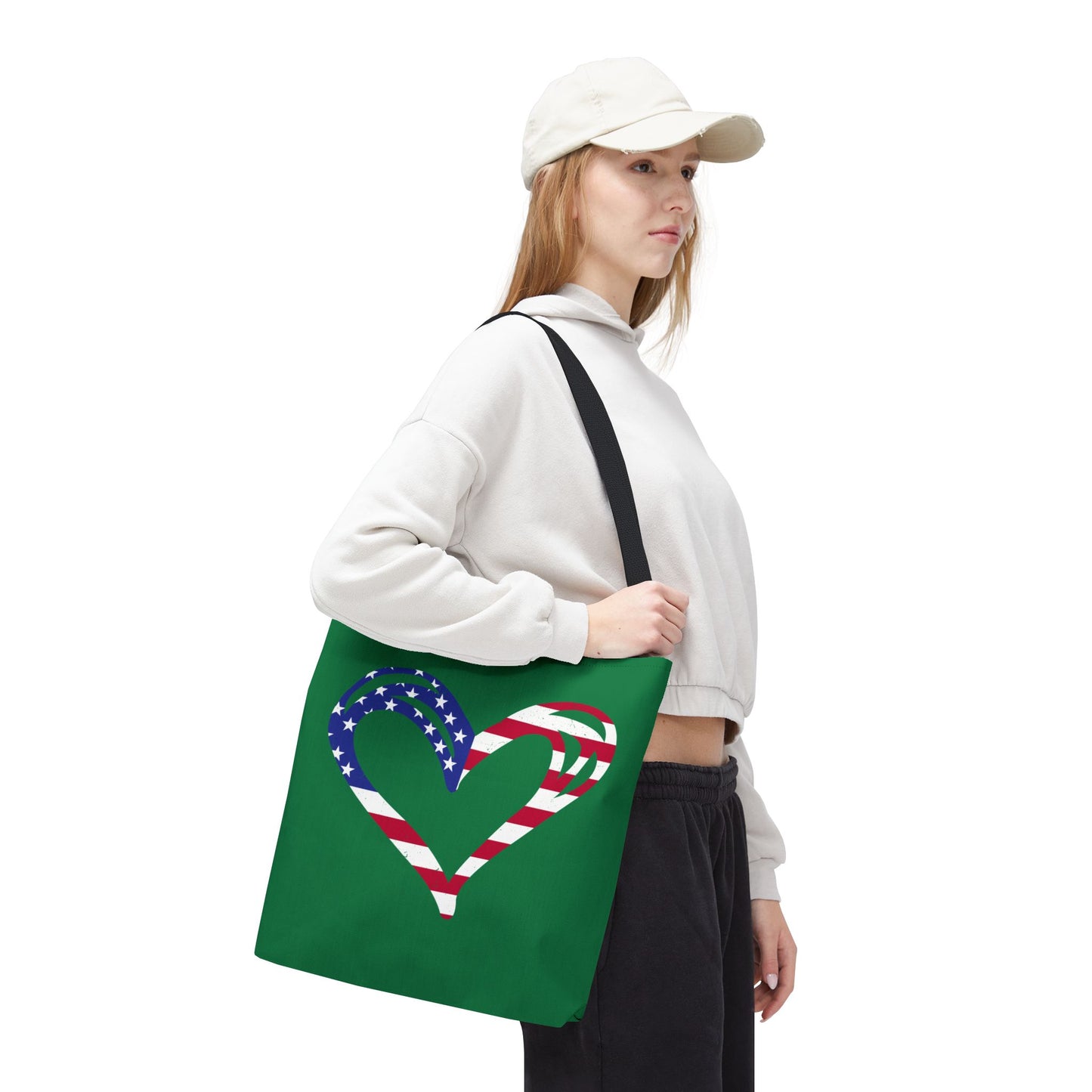 Princess Grace  Patriotic Heart Tote Bag  Perfect for Independence Day and Everyday Use