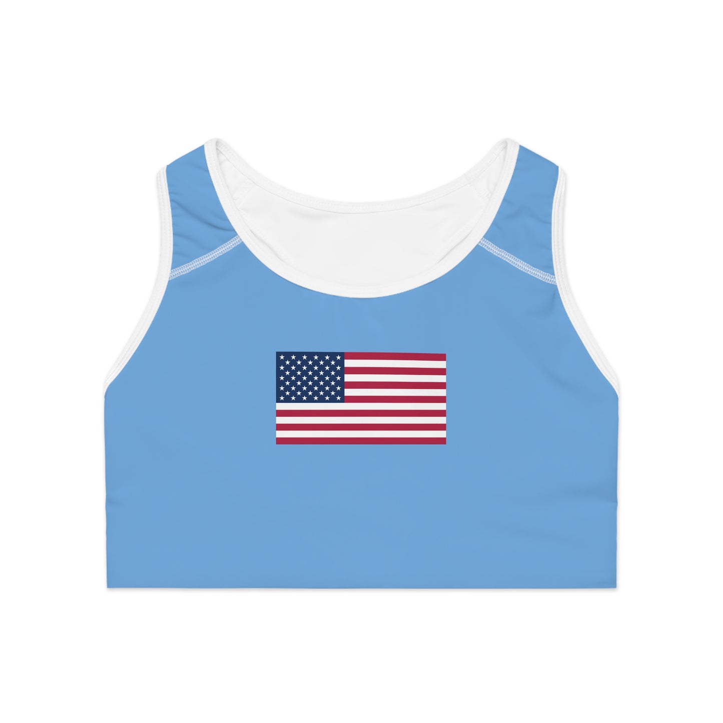 Princess Grace Patriotic Sports Bra  USA Flag Design for Active Lifestyle