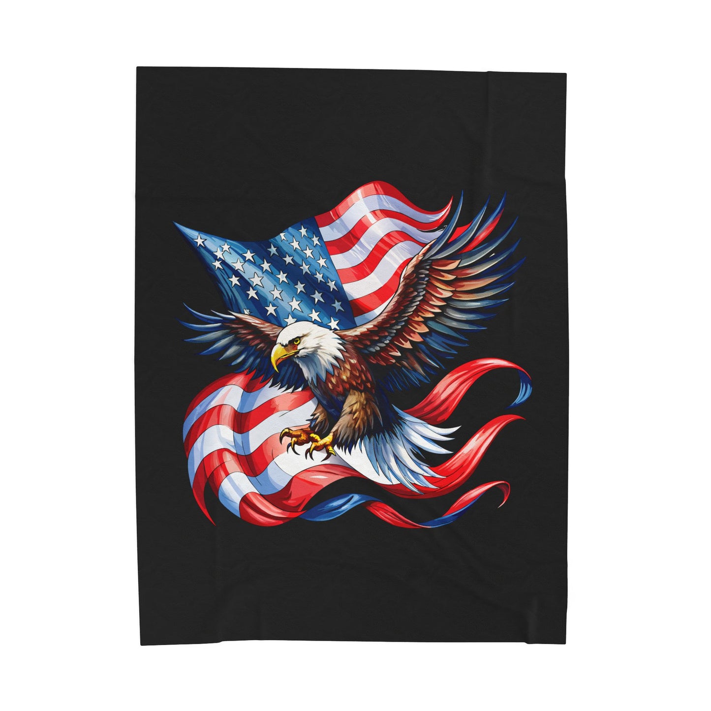 Princess Grace  Patriotic Eagle Velveteen Plush Blanket