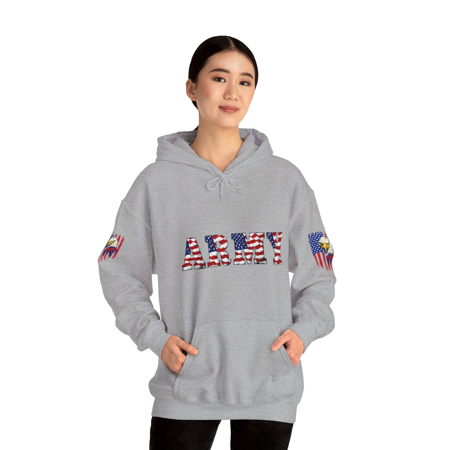 Princess Grace  Patriotic Army Eagle Hoodie  Unisex Heavy Blend Sweatshirt