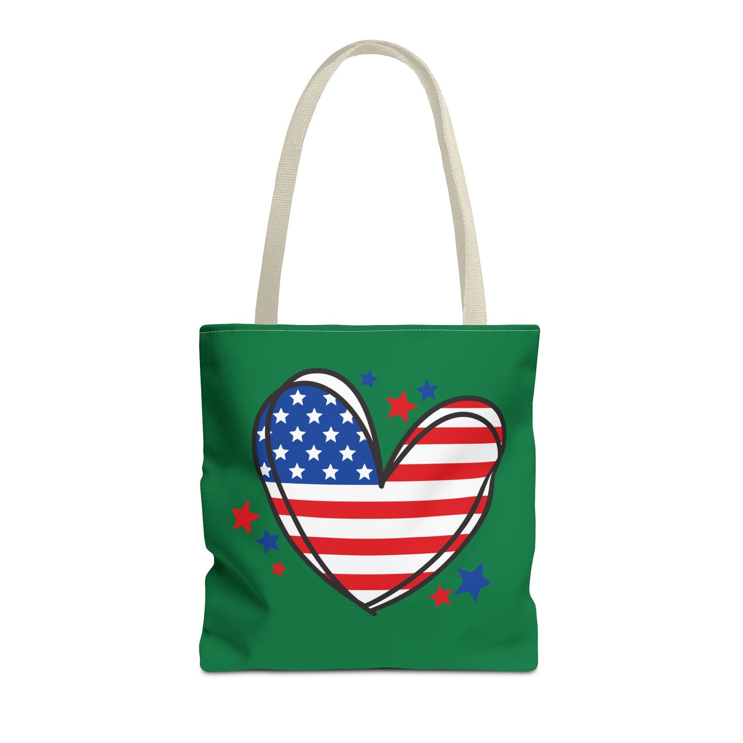 Princess Grace  Patriotic Heart Tote Bag Perfect for Independence Day and Everyday Use