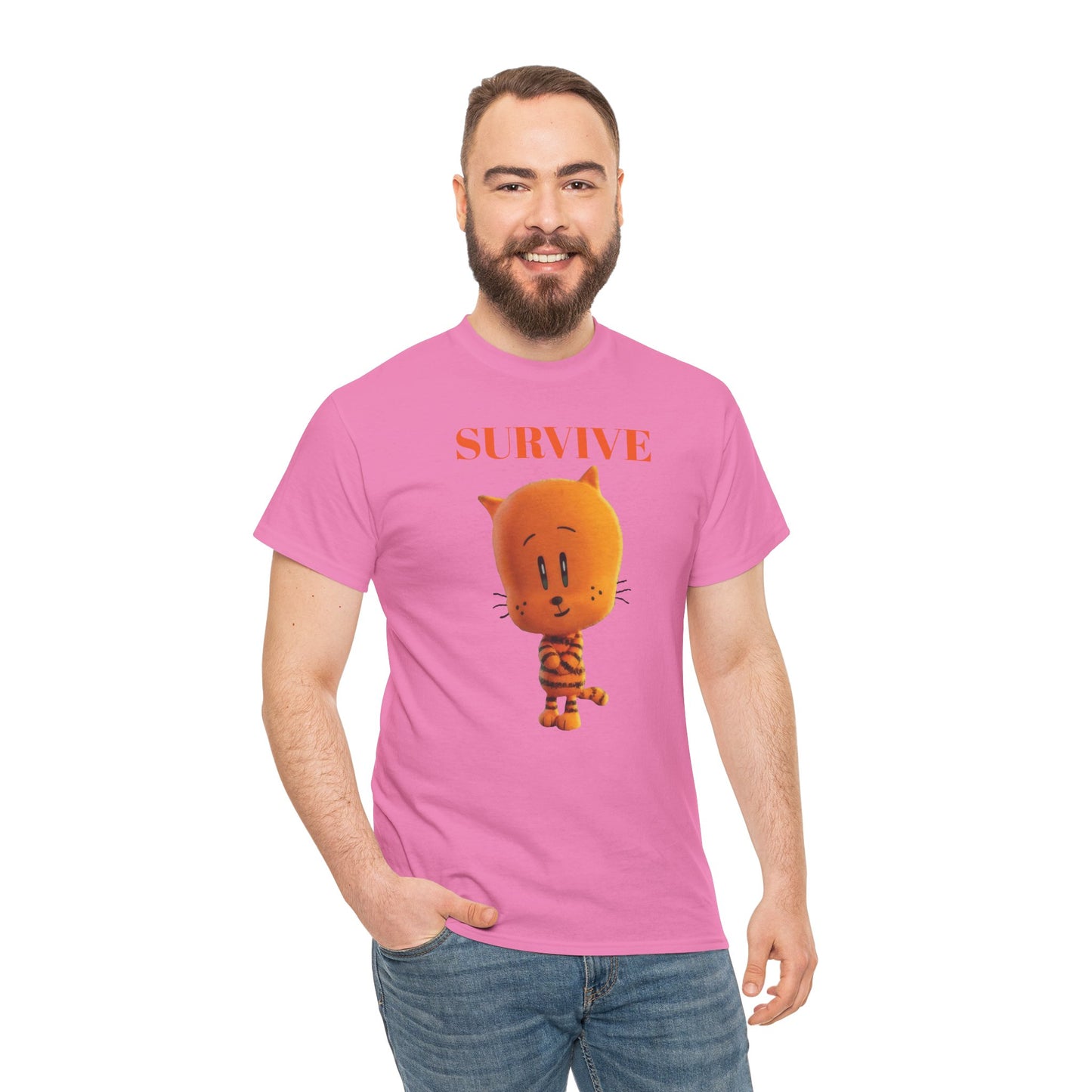 Princess Grace  Survive Themed Unisex Heavy Cotton Tee  Cute Cartoon Cat Design