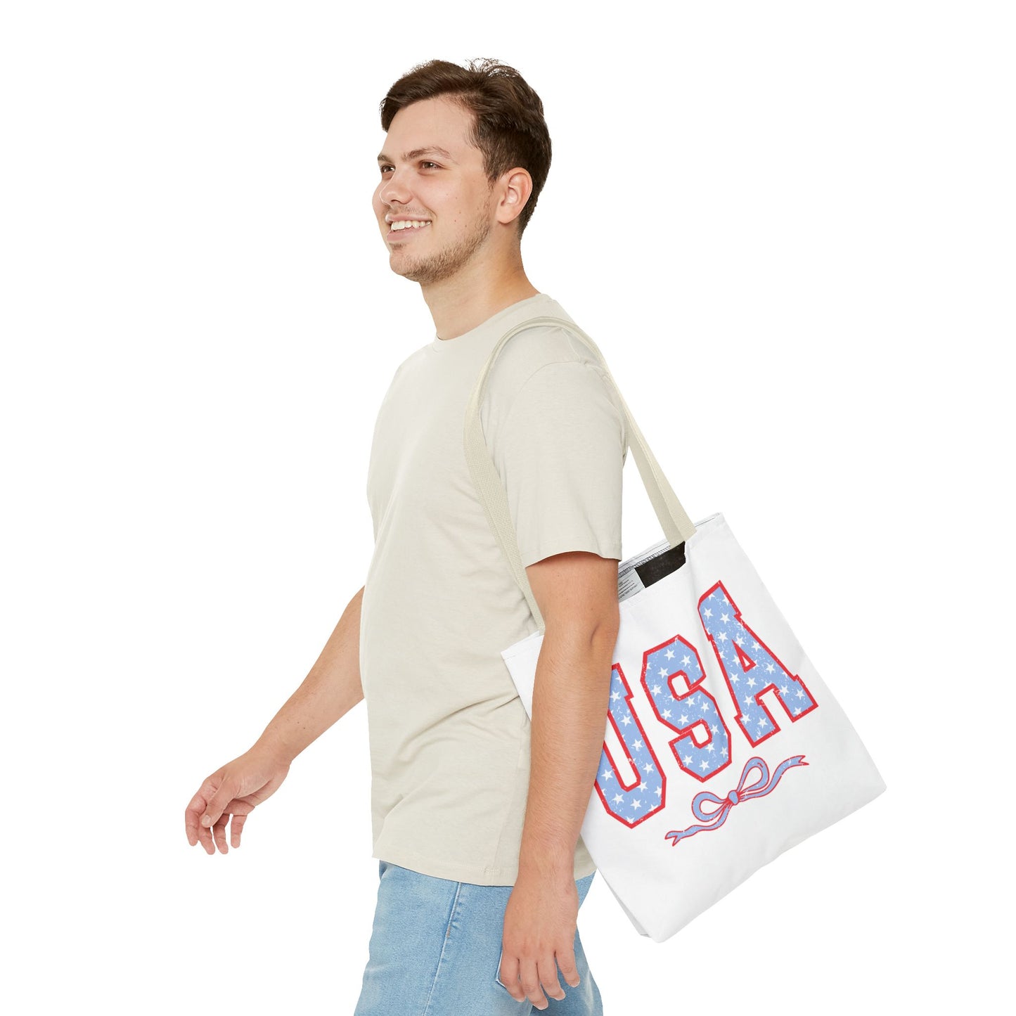 Princess Grace  USA Stars and Stripes Tote Bag Perfect for Independence Day Celebrations