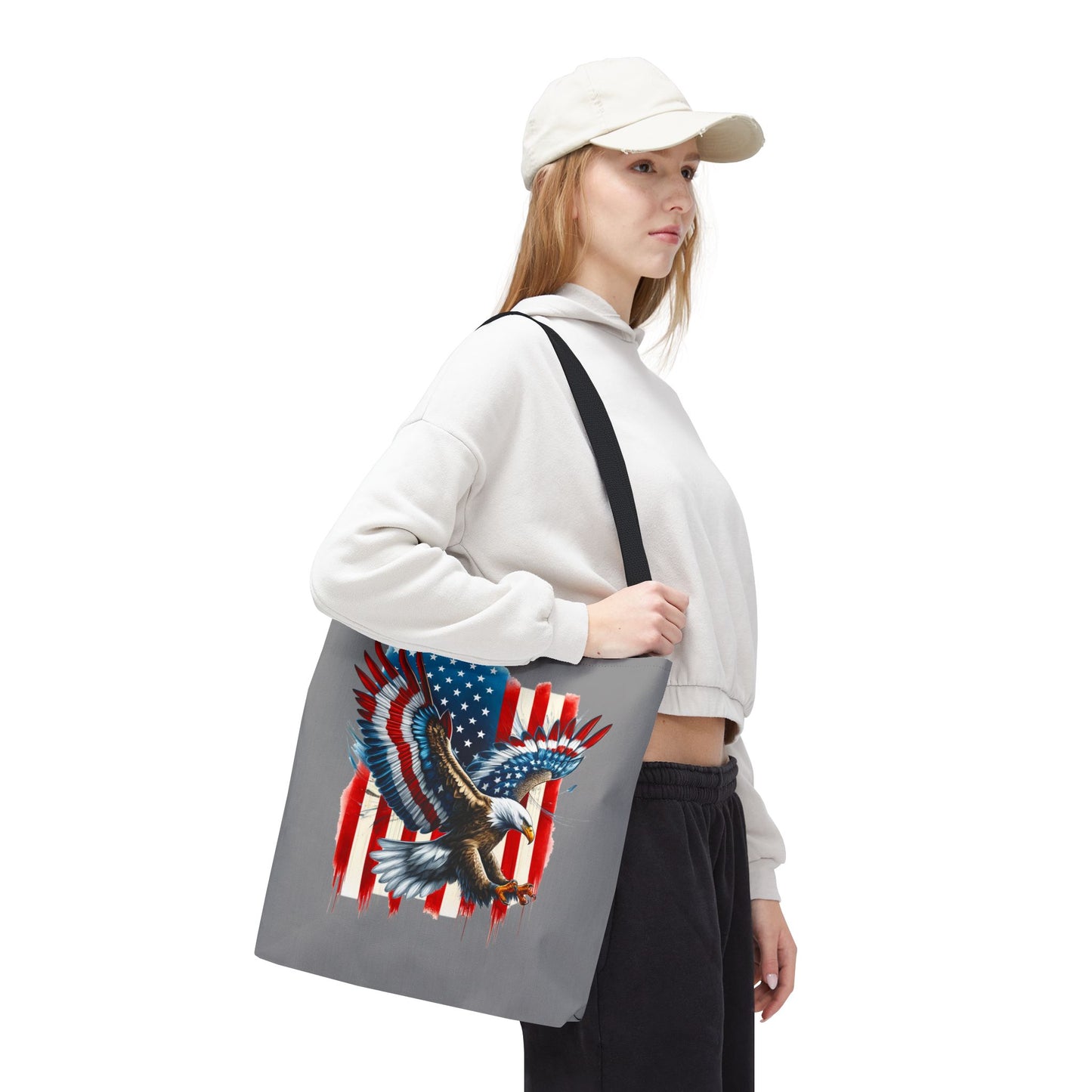 Princess Grace  Patriotic Eagle Tote Bag American Flag Design