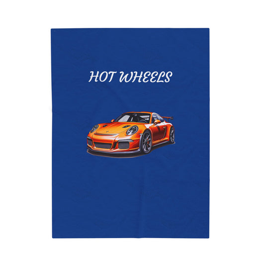 Princess Grace  Hot Wheels Velveteen Plush Blanket   Cozy Car themed Throw for Car Lovers