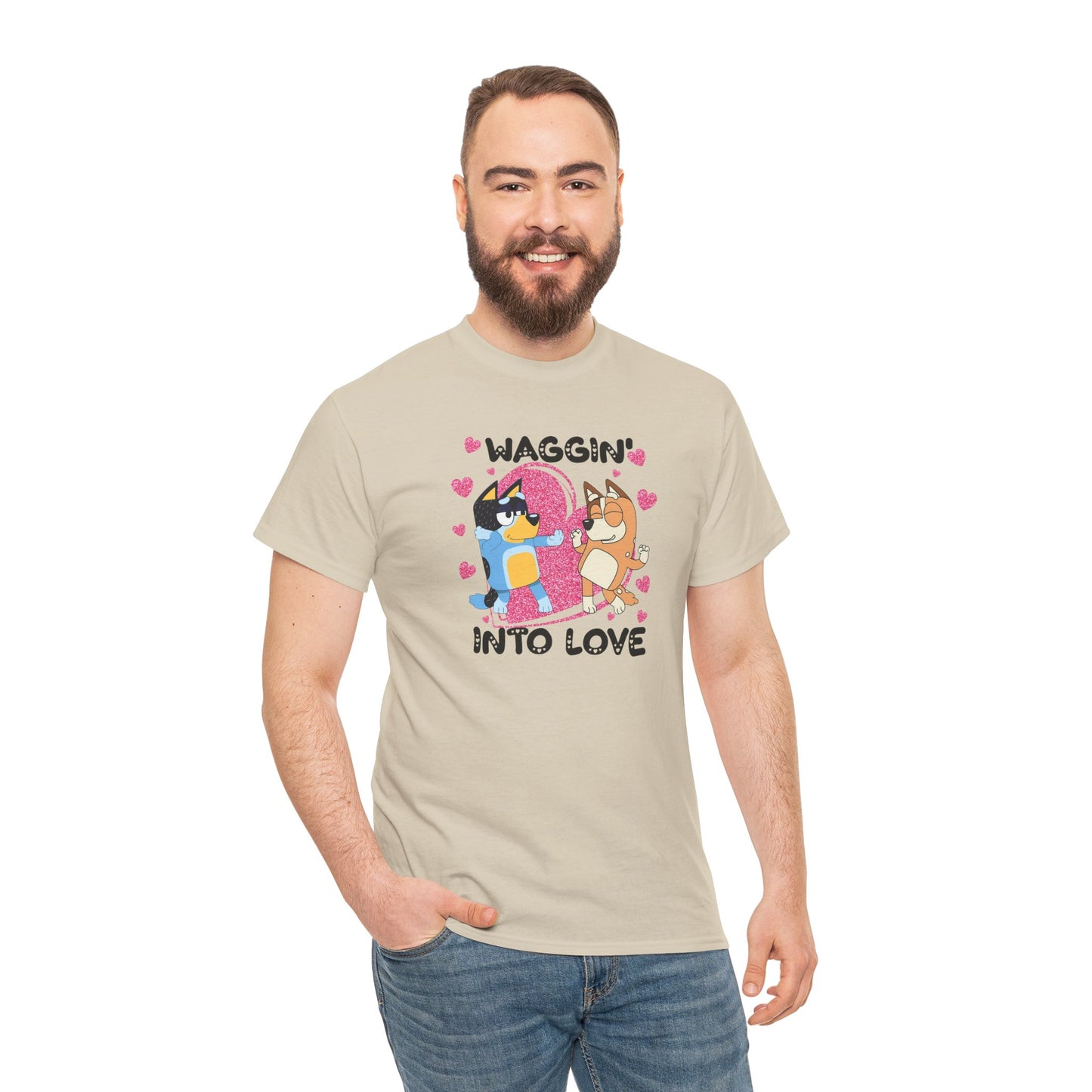 Princess Grace  Bluey  Waggin' Into Love Unisex Heavy Cotton Tee  Cute Pet Themed Shirt for Animal Lovers