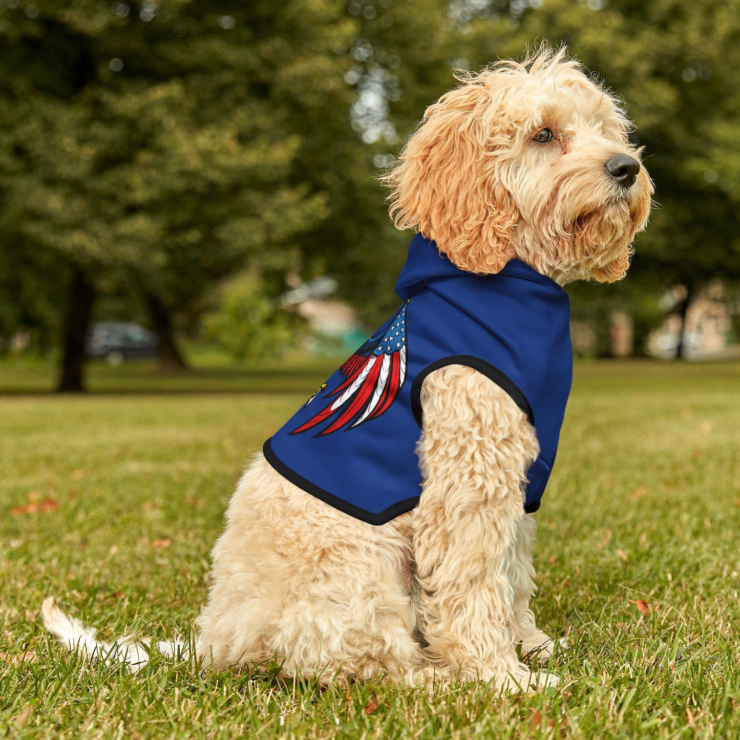 Princess Grace  Patriotic Eagle Pet Hoodie USA Flag Design for Dogs