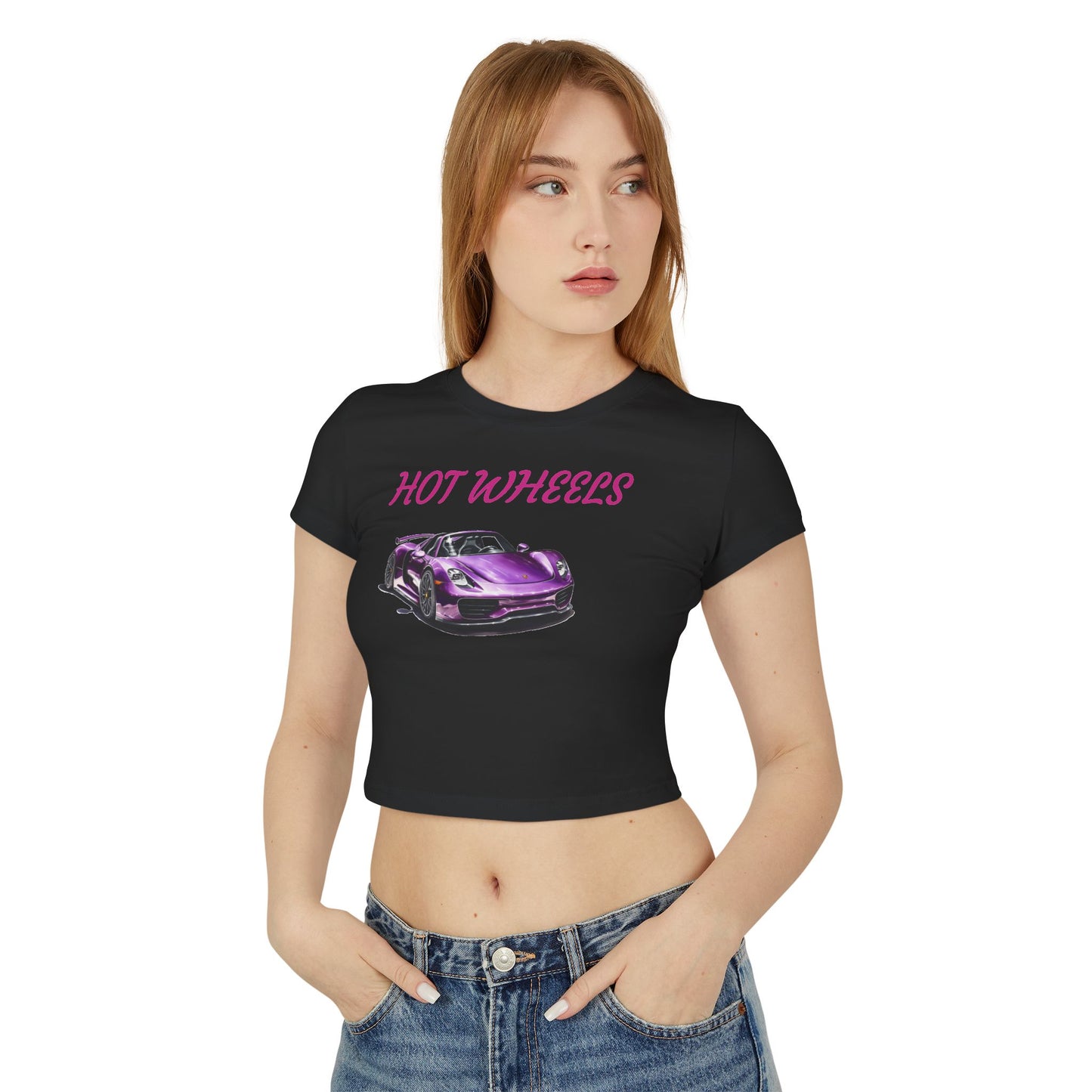 Princess Grace  Hot Wheels Women's Baby Tee Cute Car Graphic T-Shirt for Auto Enthusiasts