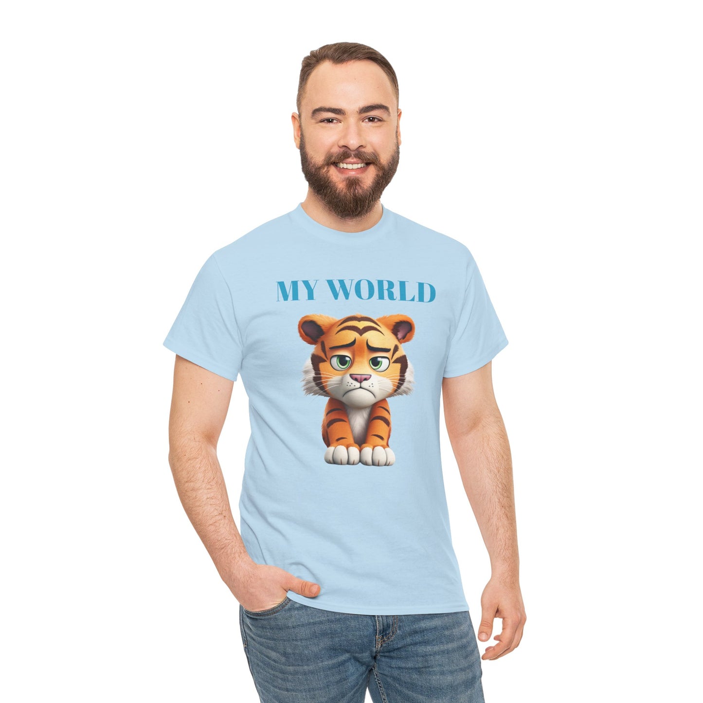 Princess Grace  My World Tiger Unisex Heavy Cotton Tee Cute Animal T-Shirt for Kids & Adults