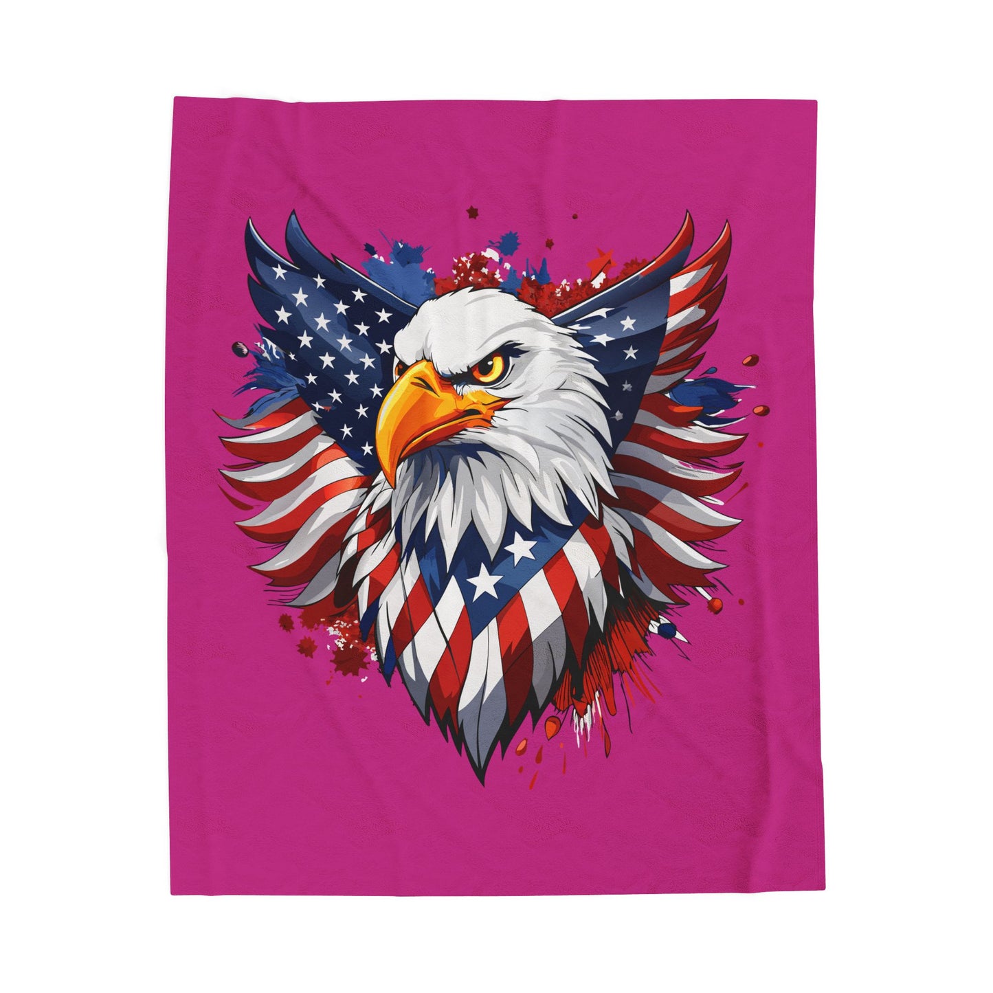 Princess Grace  Patriotic Eagle Velveteen Plush Blanket