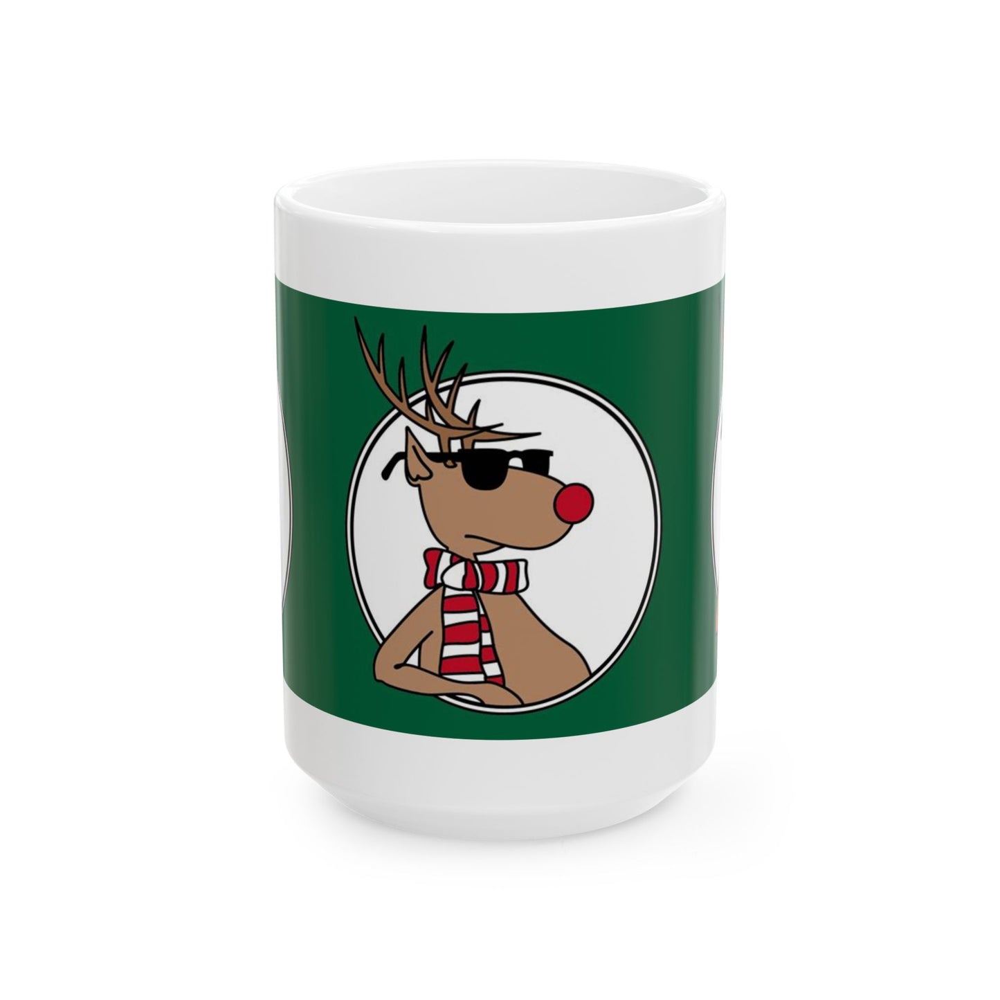 Princess Grace Cool Reindeer Ceramic Mug  Perfect for Holiday Cheer & Gift Giving