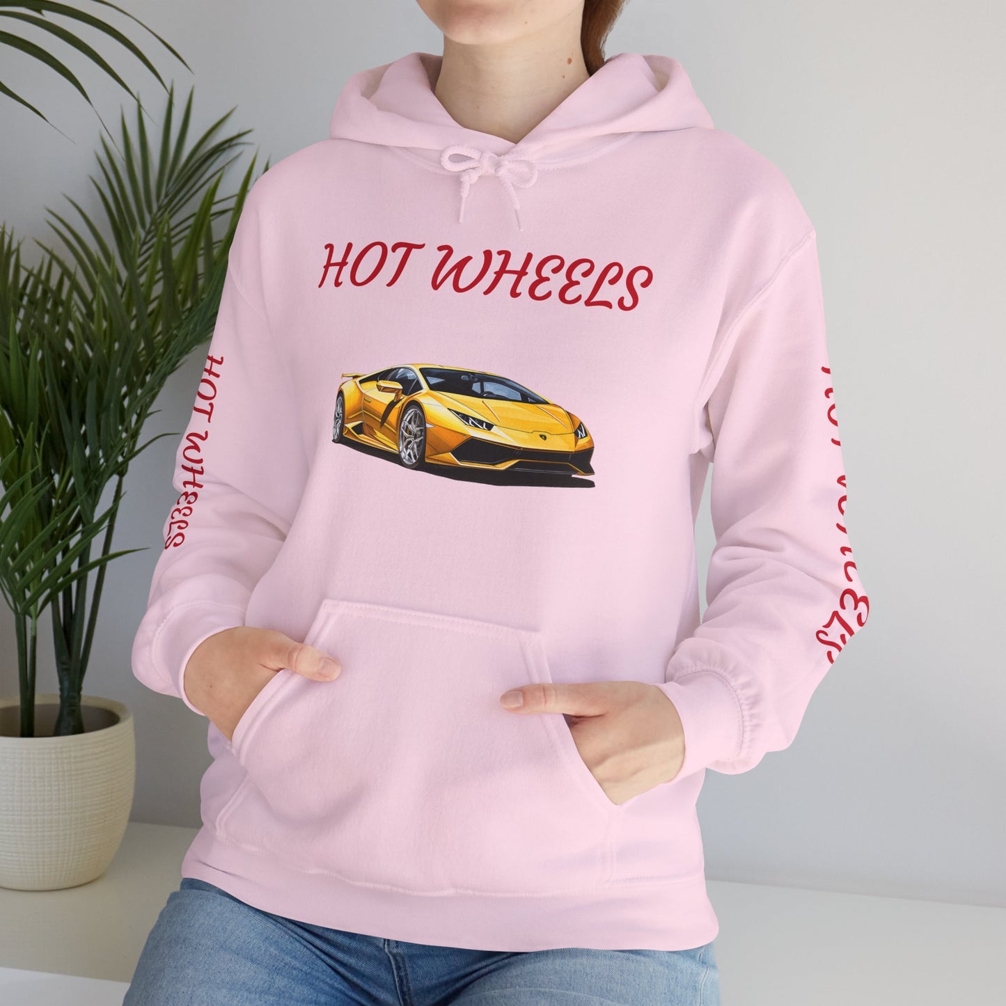 Princess Grace  Hot Wheels Unisex Hoodie Yellow Sports Car Graphic Sweatshirt