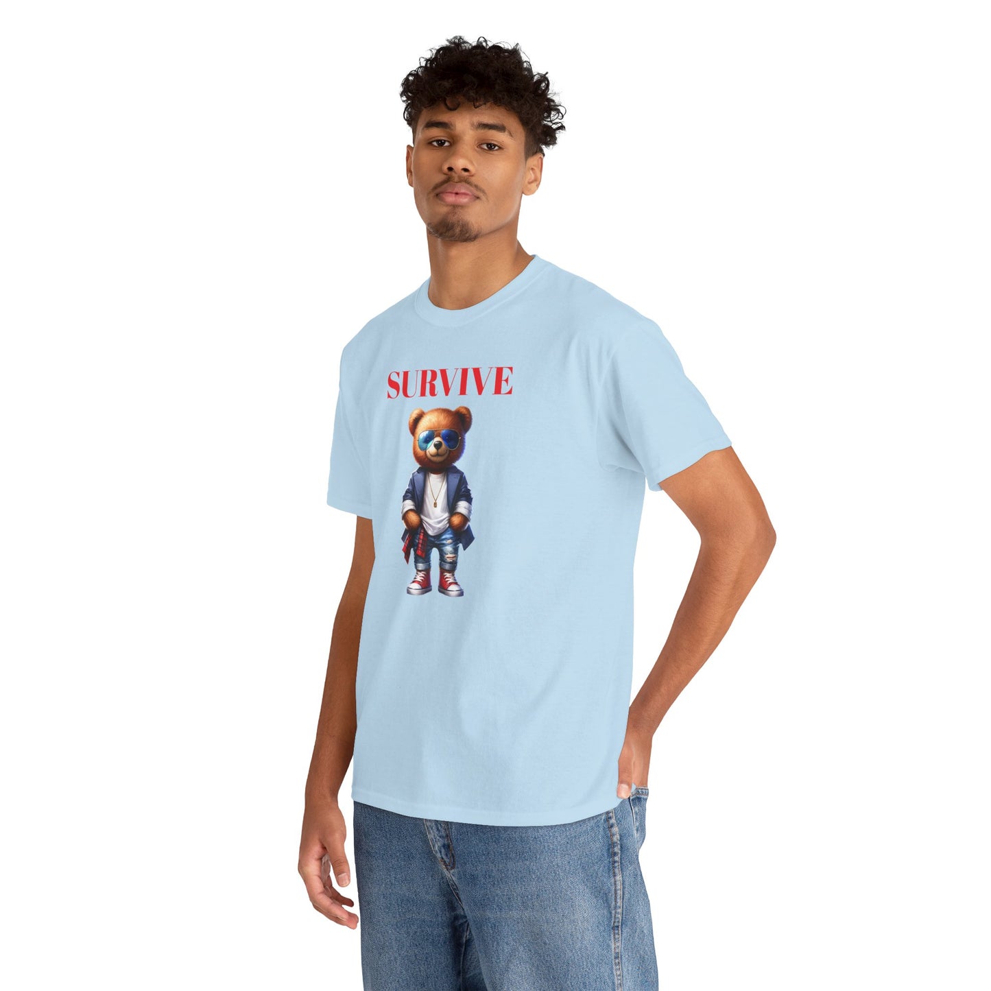 Princess Grace  Survive Graphic Unisex Heavy Cotton Tee  Trendy Bear Design