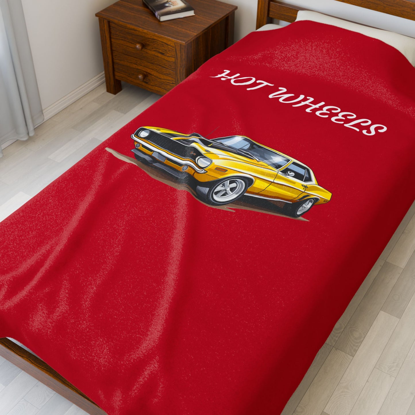 Princess Grace  Hot Wheels Velveteen Plush Blanket  Cozy Red Car Design for Enthusiasts