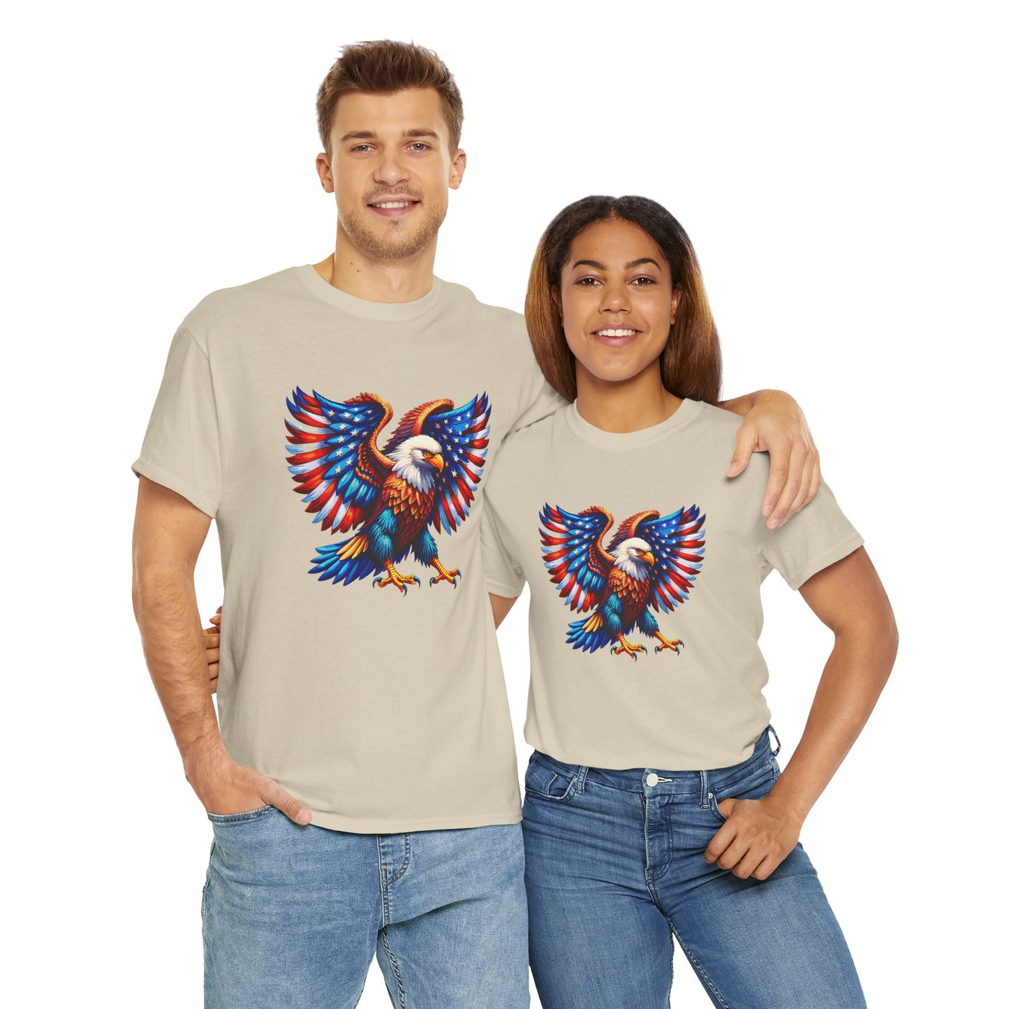 Princess Grace  Patriotic Eagle Graphic Tee  Unisex Heavy Cotton T-Shirt