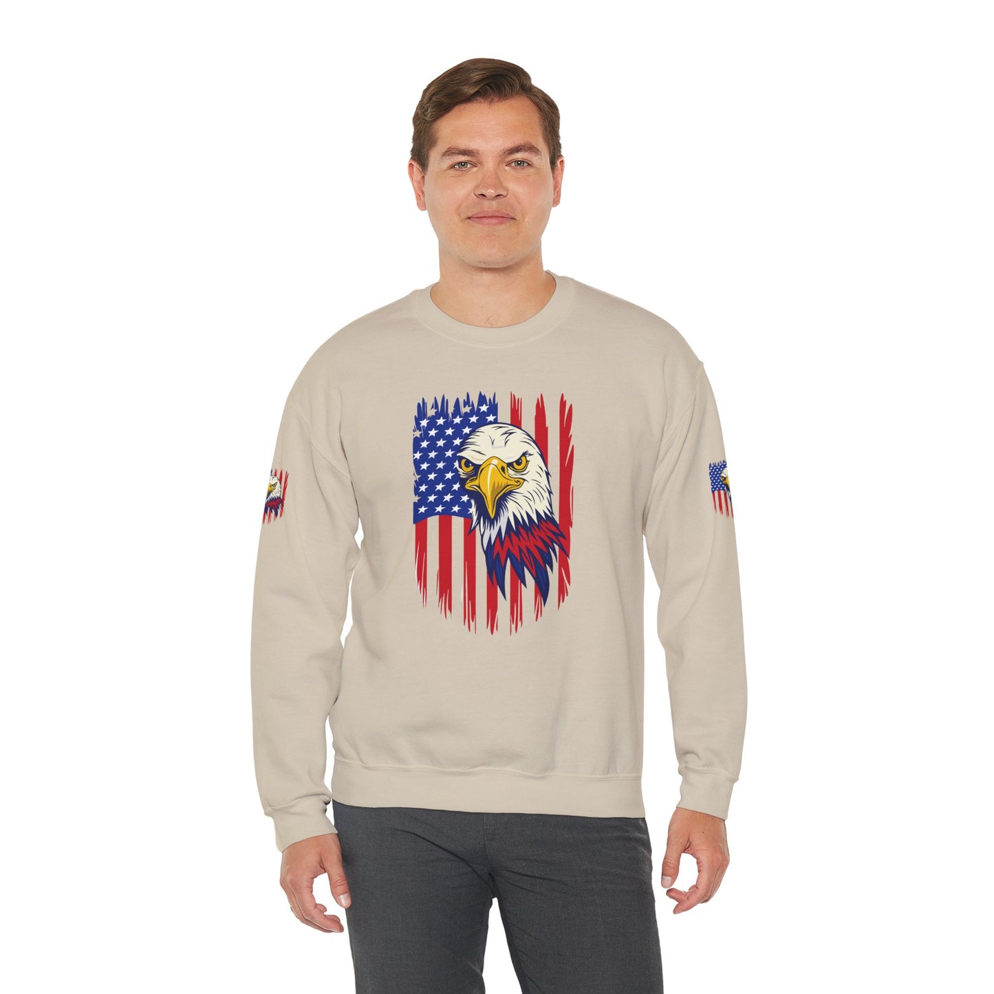 Princess Grace Patriotic Eagle Crewneck Sweatshirt Unisex Heavy Blend