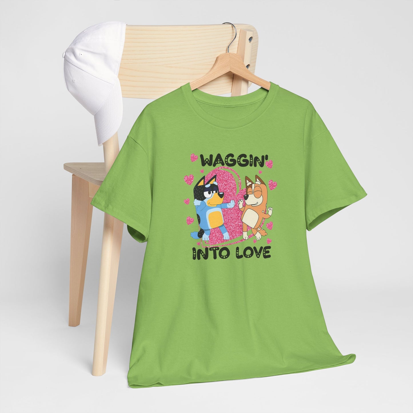 Princess Grace  Bluey  Waggin' Into Love Unisex Heavy Cotton Tee  Cute Pet Themed Shirt for Animal Lovers